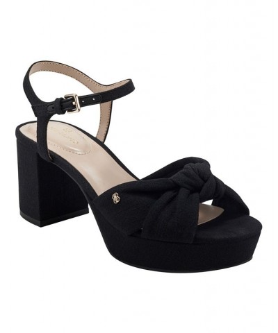 Women's Prezley Platform Block Heel Dress Sandals Black $38.27 Shoes