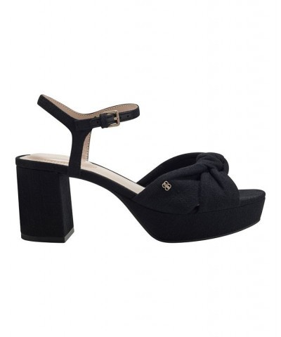 Women's Prezley Platform Block Heel Dress Sandals Black $38.27 Shoes