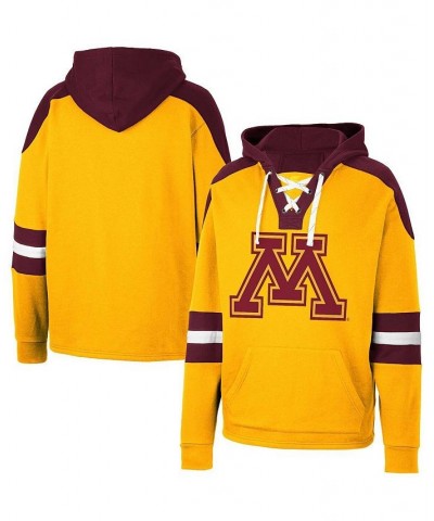 Men's Gold Minnesota Golden Gophers Lace-Up 4.0 Pullover Hoodie $30.75 Sweatshirt