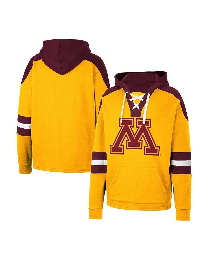 Men's Gold Minnesota Golden Gophers Lace-Up 4.0 Pullover Hoodie $30.75 Sweatshirt