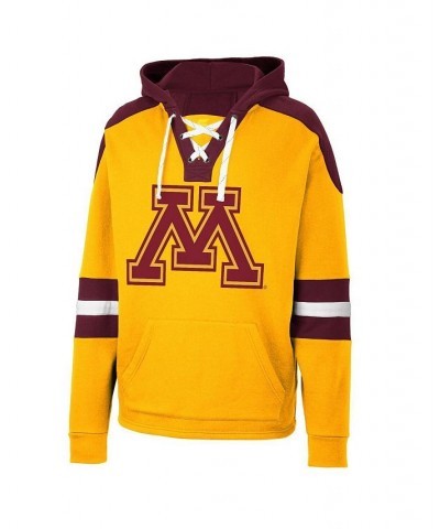 Men's Gold Minnesota Golden Gophers Lace-Up 4.0 Pullover Hoodie $30.75 Sweatshirt