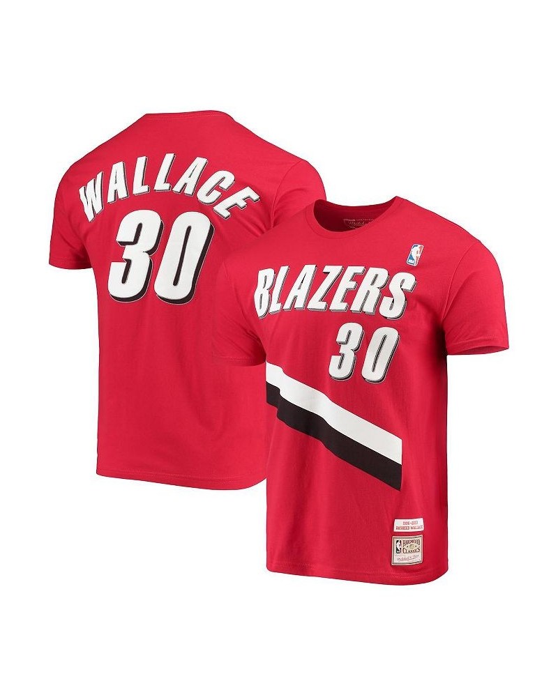 Men's Rasheed Wallace Red Portland Trail Blazers Hardwood Classics Player Name and Number T-shirt $25.36 T-Shirts