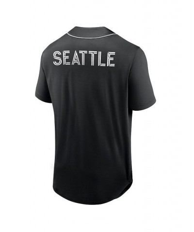 Men's Branded Black Seattle Sounders FC Third Period Fashion Baseball Button-Up Jersey $30.80 Jersey