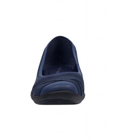 Women's Acasia Round Toe Slip-on Casual Flats Blue $33.18 Shoes