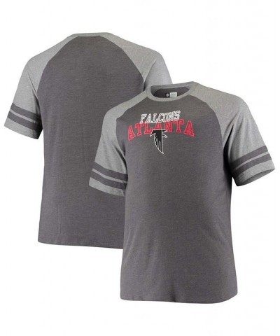 Men's Big and Tall Black, Heathered Gray Atlanta Falcons Throwback 2-Stripe Raglan T-shirt $20.79 T-Shirts