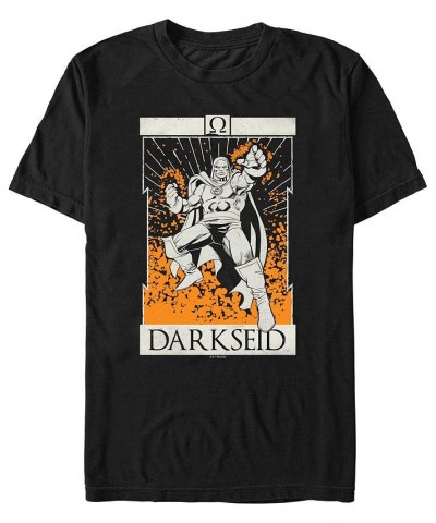 Men's Justice League Darkseid Tarot Short Sleeves T-shirt Black $18.54 T-Shirts