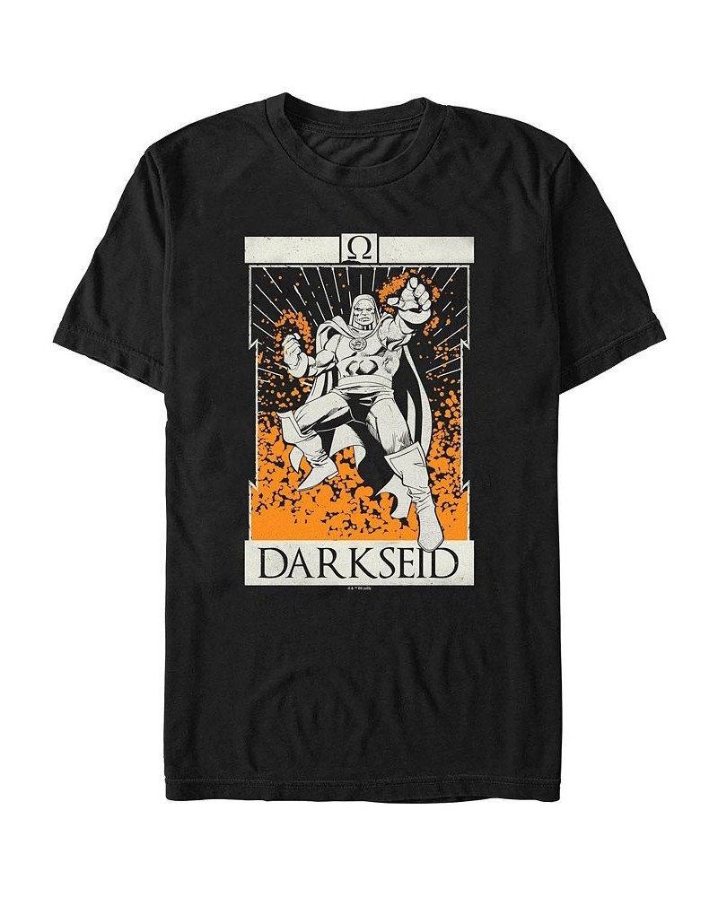 Men's Justice League Darkseid Tarot Short Sleeves T-shirt Black $18.54 T-Shirts