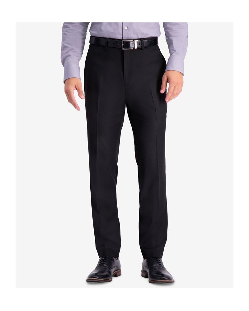 Men's Slim-Fit Stretch Premium Textured Weave Dress Pants Black $24.95 Pants