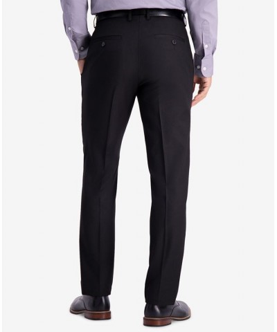 Men's Slim-Fit Stretch Premium Textured Weave Dress Pants Black $24.95 Pants