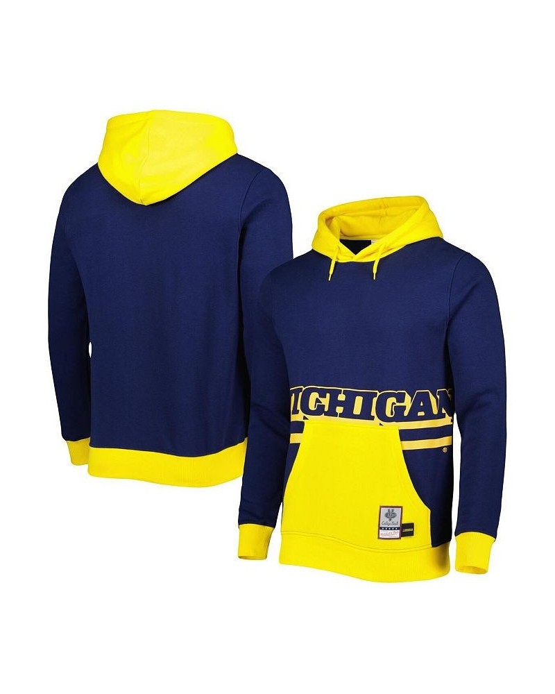 Men's Navy Michigan Wolverines Big Face Pullover Hoodie $44.40 Sweatshirt