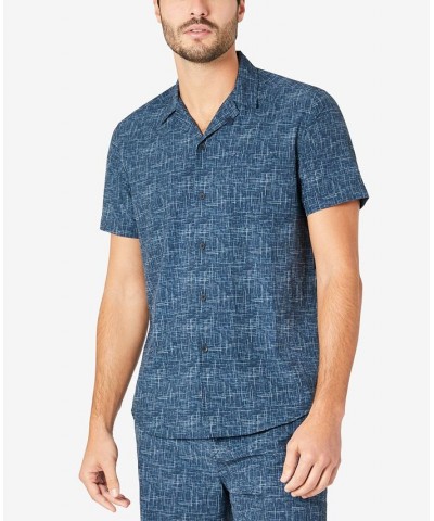 Men's Performance Short-Sleeve Resort Camp Shirt Navy Scratch $26.73 Shirts