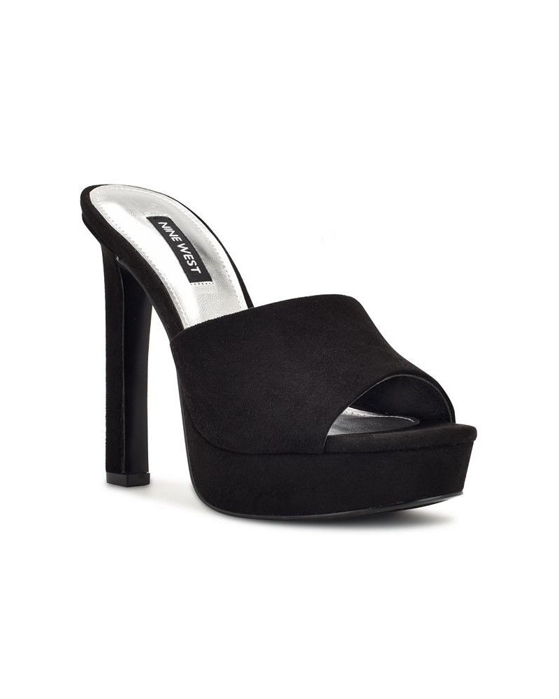 Women's Wilia Platform Slide Sandals Black $45.15 Shoes