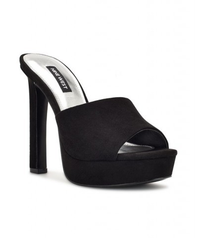 Women's Wilia Platform Slide Sandals Black $45.15 Shoes