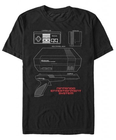 Nintendo Men's NES Console Accessories Short Sleeve T-Shirt Black $20.64 T-Shirts