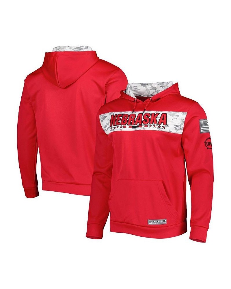 Men's Red Nebraska Huskers OHT Military-Inspired Appreciation Team Color Pullover Hoodie $30.10 Sweatshirt