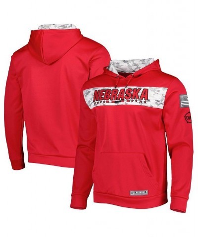 Men's Red Nebraska Huskers OHT Military-Inspired Appreciation Team Color Pullover Hoodie $30.10 Sweatshirt