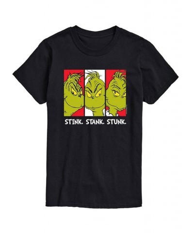 Men's Dr. Seuss The Grinch Stink Stank Stunk Graphic T-shirt Black $15.40 T-Shirts