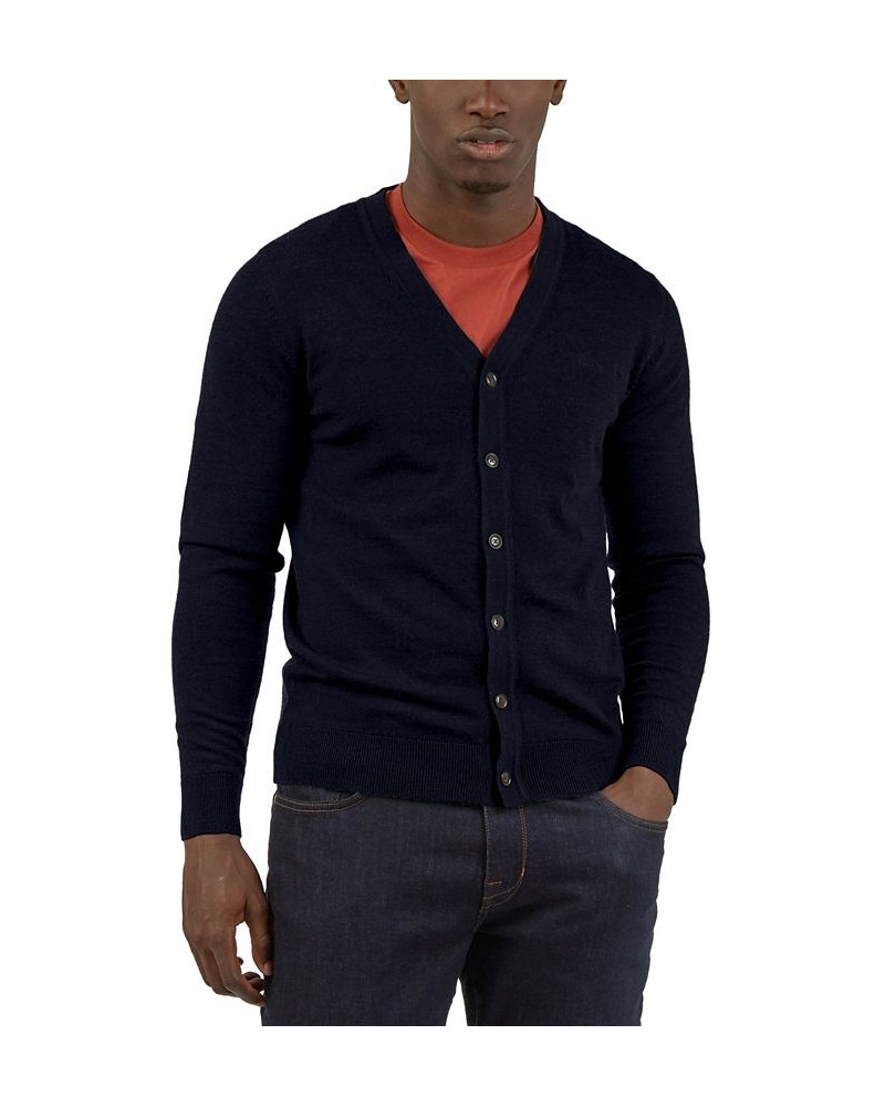 Men's Signature Button Cardigan Sweater Blue $47.85 Sweaters