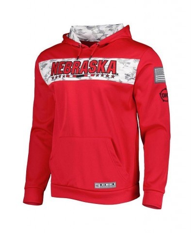 Men's Red Nebraska Huskers OHT Military-Inspired Appreciation Team Color Pullover Hoodie $30.10 Sweatshirt