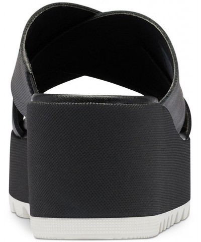 Women's Cameron Flatform Wedge Sandals Black $56.70 Shoes