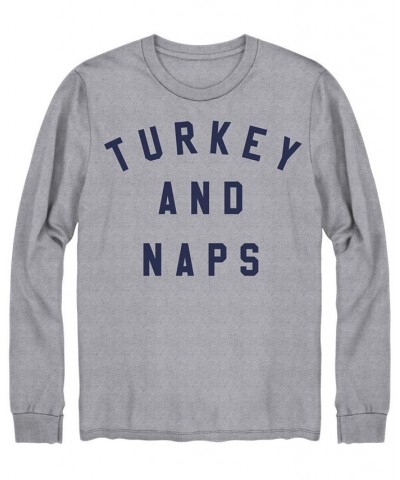 Hybrid Men's Football Turkey Nap Repeat Short Sleeve T-shirt Gray $16.80 T-Shirts