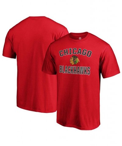 Men's Red Chicago Blackhawks Team Victory Arch T-shirt $14.26 T-Shirts