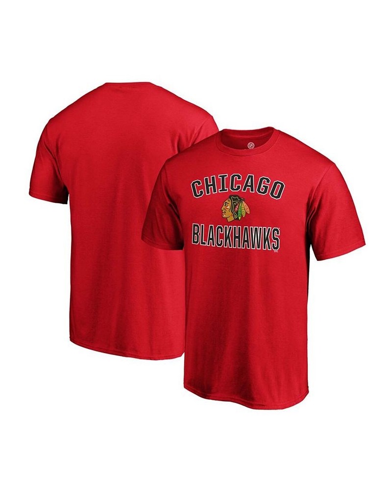 Men's Red Chicago Blackhawks Team Victory Arch T-shirt $14.26 T-Shirts