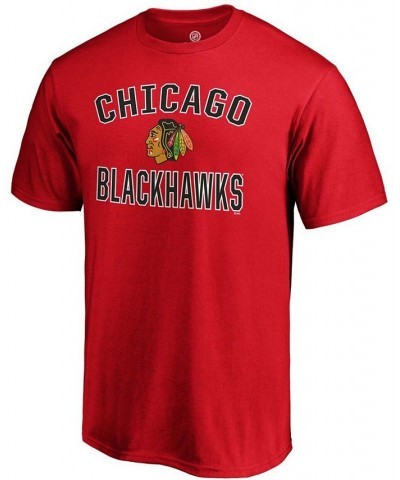 Men's Red Chicago Blackhawks Team Victory Arch T-shirt $14.26 T-Shirts