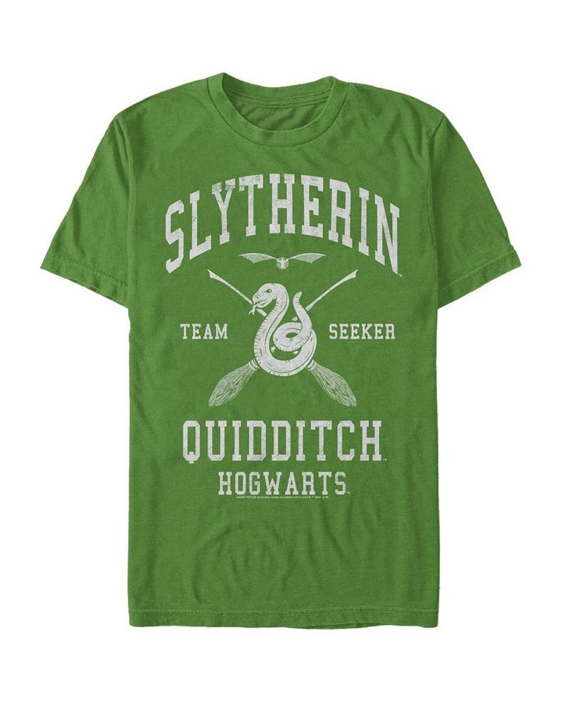 Men's Slytherin Seeker Short Sleeve Crew T-shirt Green $14.00 T-Shirts