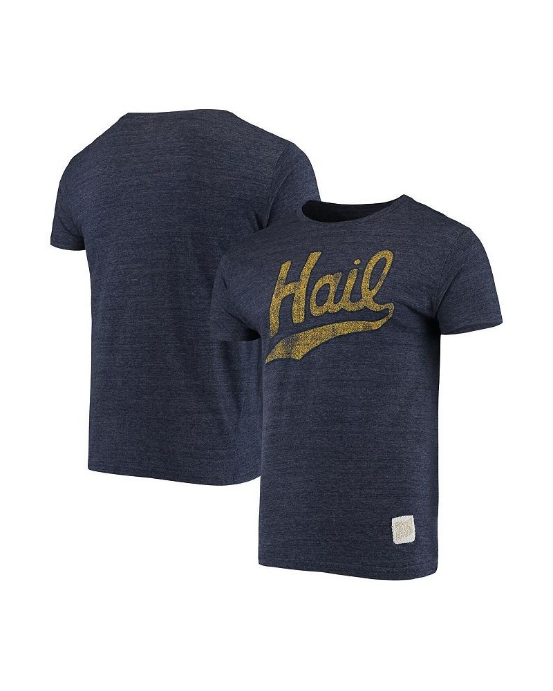 Men's Heathered Navy Michigan Wolverines Vintage-Like Hail Tri-Blend T-shirt $23.39 T-Shirts