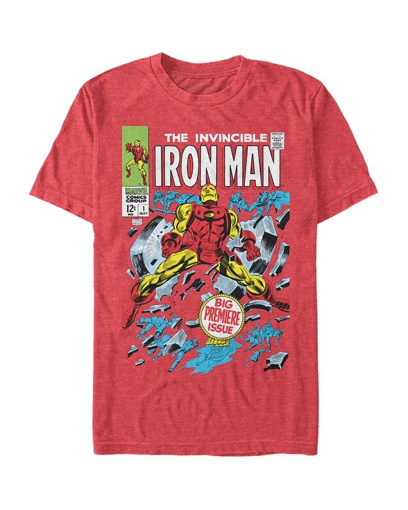 Marvel Men's Iron Man Invincible Premier Issue Comic Book Cover, Short Sleeve T-shirt Red $18.89 T-Shirts