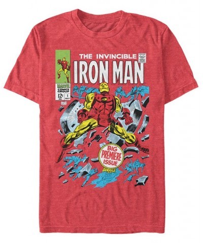 Marvel Men's Iron Man Invincible Premier Issue Comic Book Cover, Short Sleeve T-shirt Red $18.89 T-Shirts