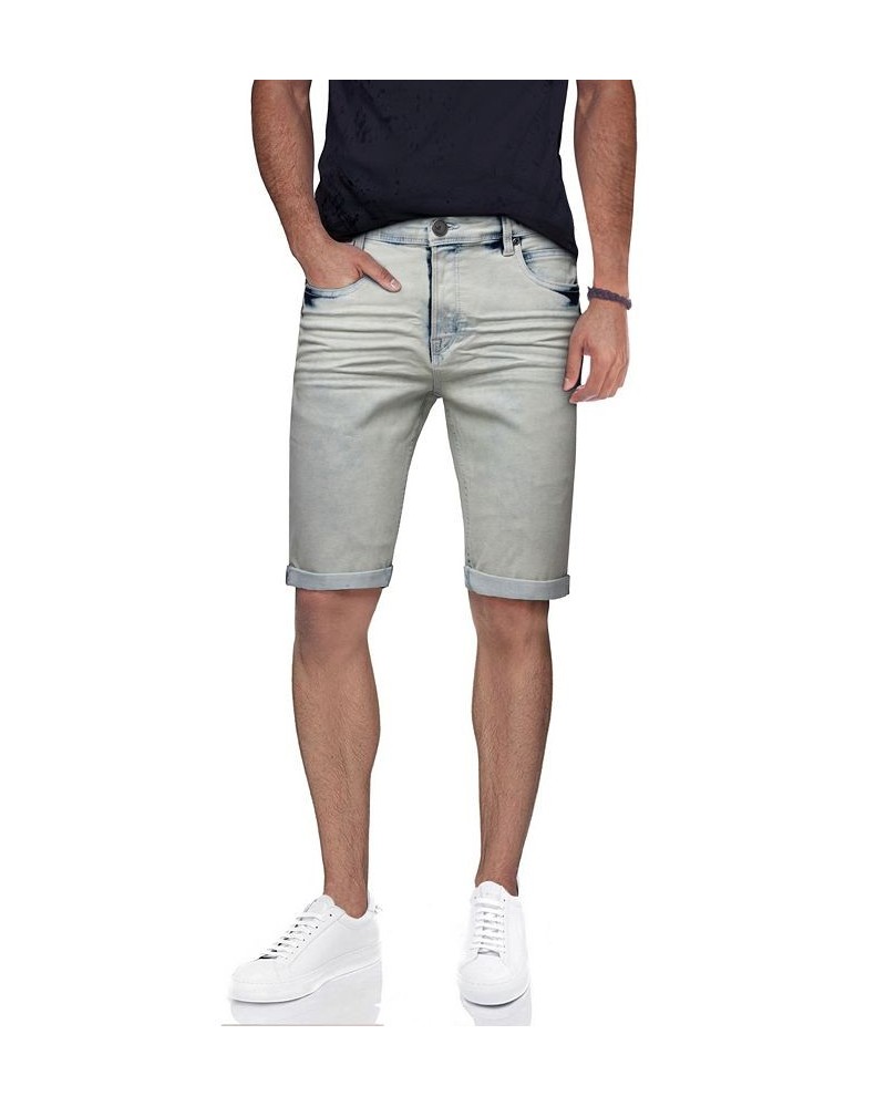 Men's Stretch Roll Up Denim Shorts Blue $27.88 Shorts