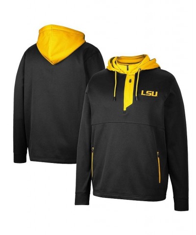 Men's Black LSU Tigers Luge 3.0 Quarter-Zip Hoodie $46.74 Sweatshirt