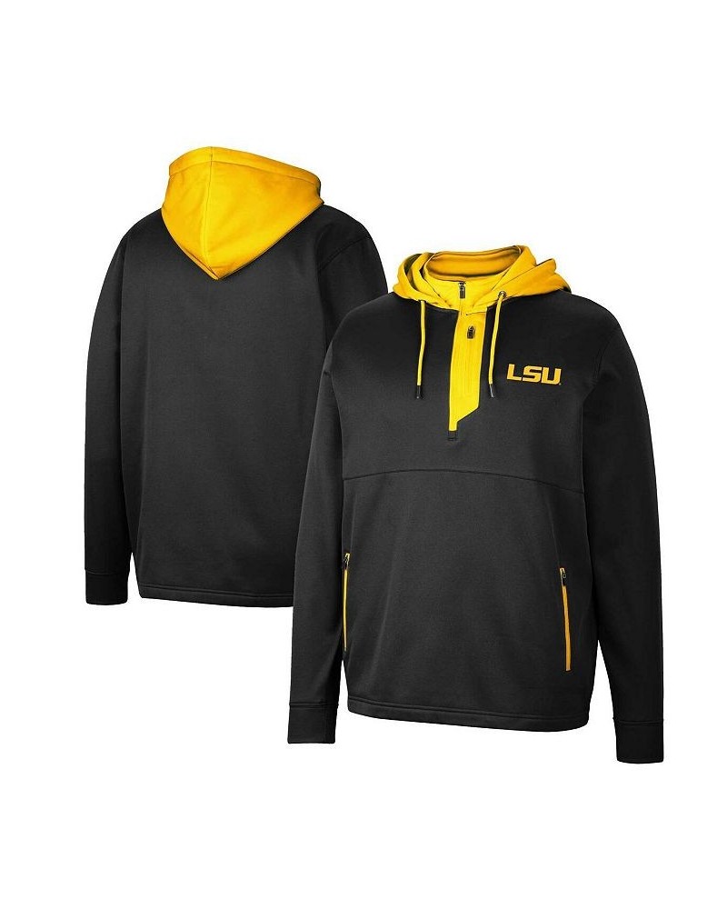 Men's Black LSU Tigers Luge 3.0 Quarter-Zip Hoodie $46.74 Sweatshirt