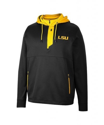 Men's Black LSU Tigers Luge 3.0 Quarter-Zip Hoodie $46.74 Sweatshirt