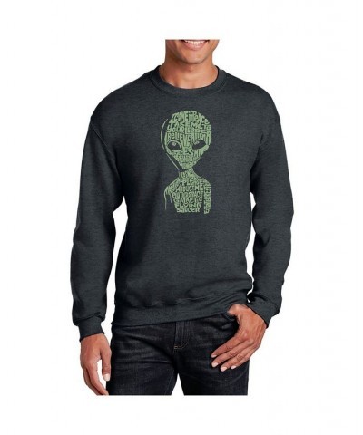 Men's Word Art Alien Crewneck Sweatshirt Gray $22.00 Sweatshirt