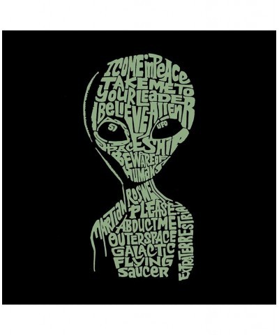 Men's Word Art Alien Crewneck Sweatshirt Gray $22.00 Sweatshirt