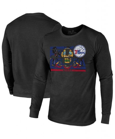 Men's Threads Black Philadelphia 76ers City and State Tri-Blend Long Sleeve T-shirt $32.99 T-Shirts