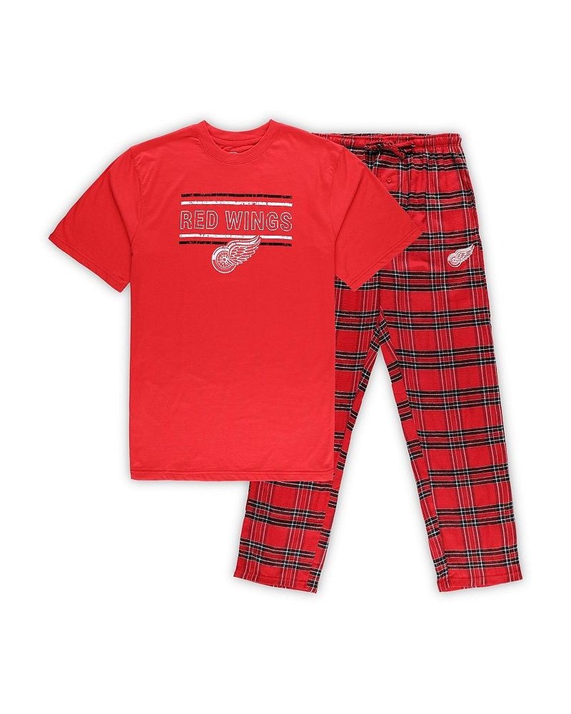 Men's Red Detroit Red Wings Big and Tall T-shirt and Pajama Pants Sleep Set $38.40 Pajama