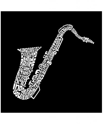 Mens Word Art T-Shirt - Saxaphone Gray $20.99 T-Shirts