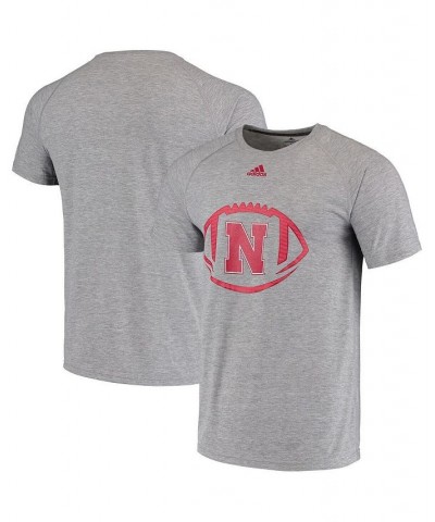 Men's Heathered Gray Nebraska Huskers Sideline Spiral Climalite Raglan T-shirt $13.94 T-Shirts