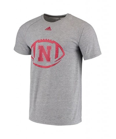 Men's Heathered Gray Nebraska Huskers Sideline Spiral Climalite Raglan T-shirt $13.94 T-Shirts