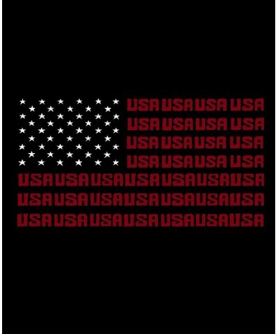 Men's Word Art USA Flag T-shirt Black $14.00 T-Shirts