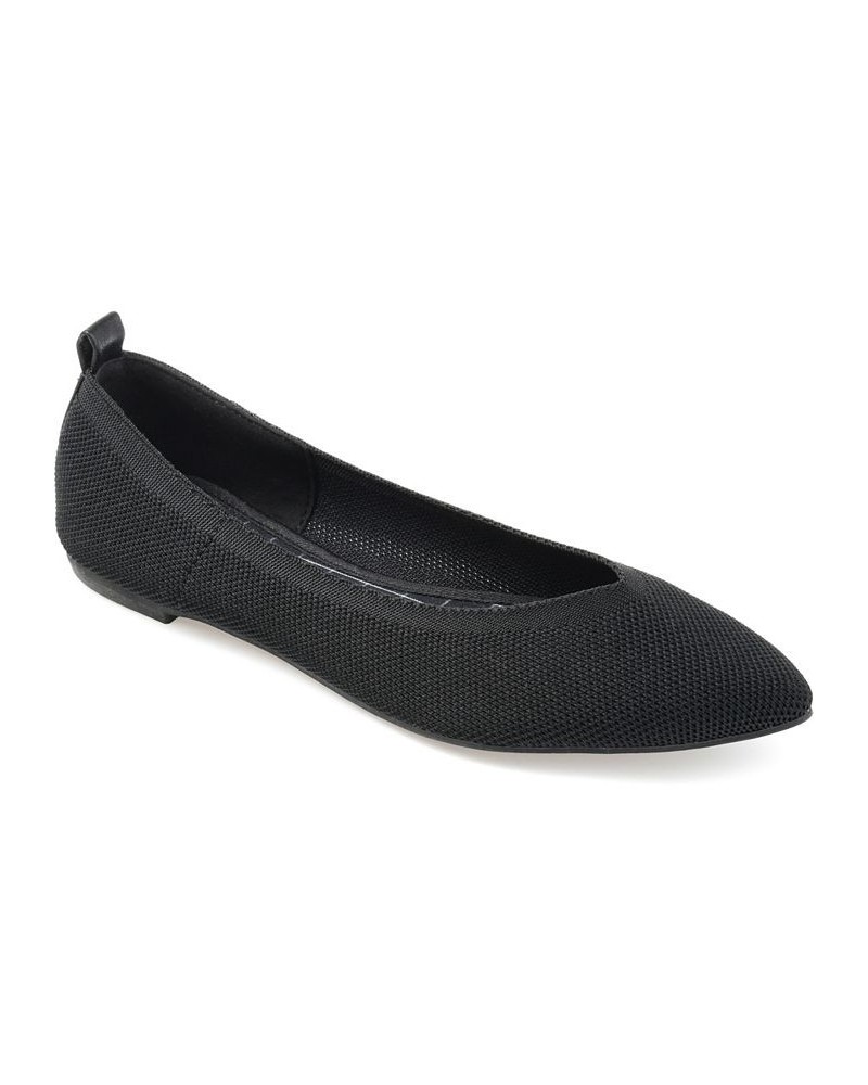 Women's Veata Soft Knit Flats Black $40.79 Shoes