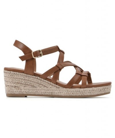 Women's Swayze Wedge Sandals Brown $38.27 Shoes