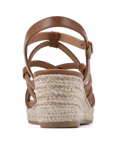 Women's Swayze Wedge Sandals Brown $38.27 Shoes