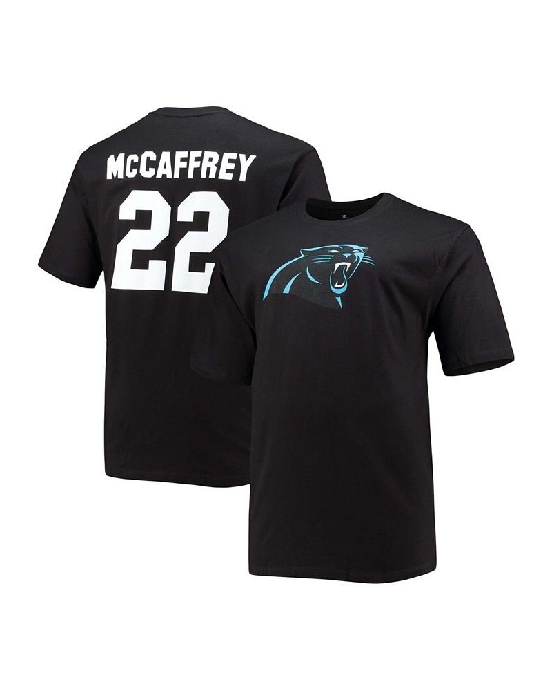 Men's Big and Tall Christian Mccaffrey Black Carolina Panthers Player Name Number T-shirt $22.95 T-Shirts