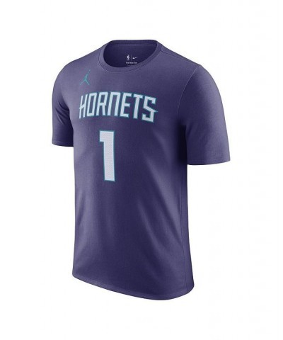 Men's Brand LaMelo Ball Purple Charlotte Hornets 2022/23 Statement Edition Name and Number T-shirt $18.35 T-Shirts