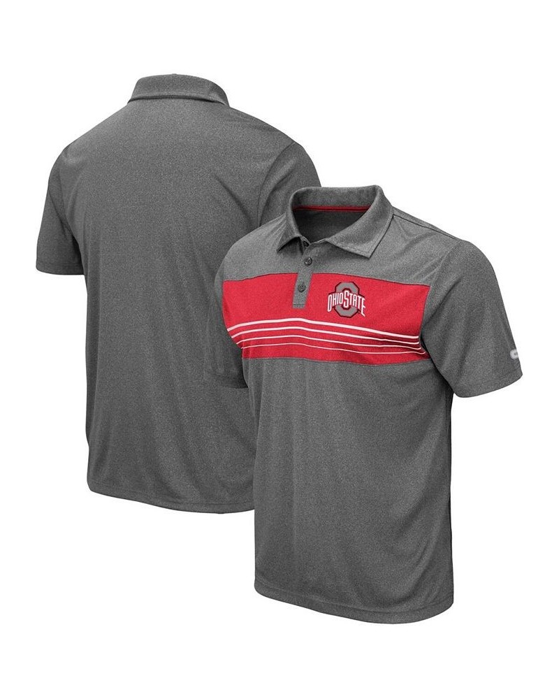 Men's Heathered Charcoal Ohio State Buckeyes Smithers Polo $25.00 Polo Shirts